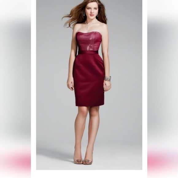Alfred Angelo Dresses & Skirts - Alfred Angelo 7245 burgundy women's strapless dress size 8